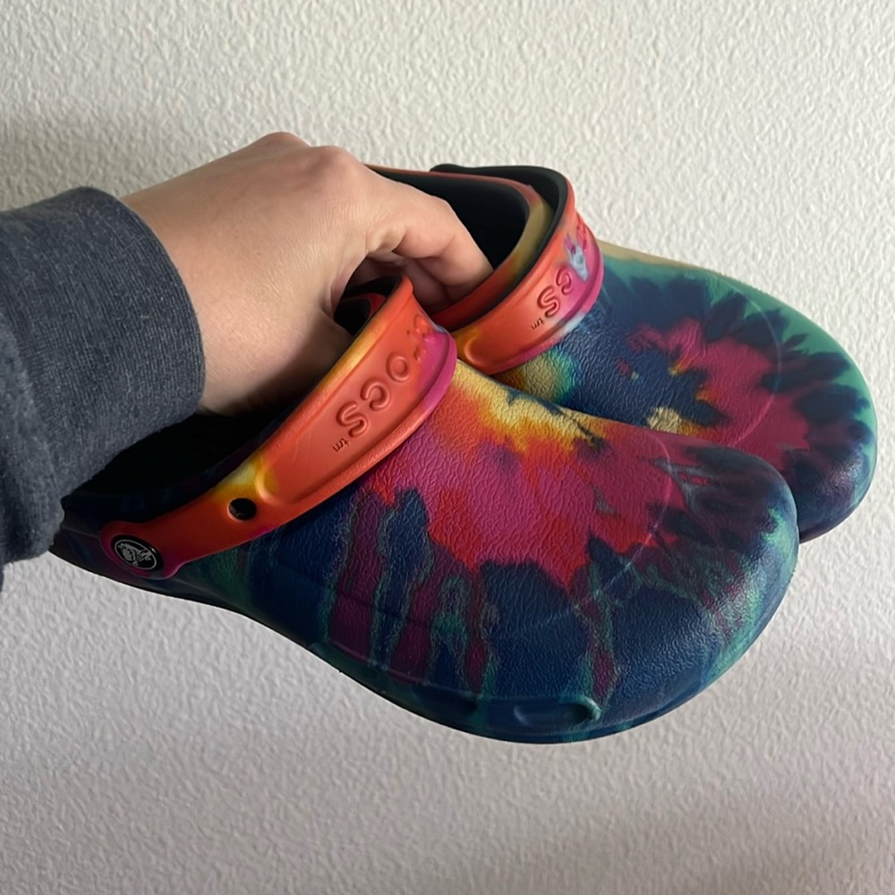Crocs Tie Dye Slip Resistant Work Shoes clogs